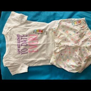 Garanimals White Onesie & Rainbow Heart Shorts